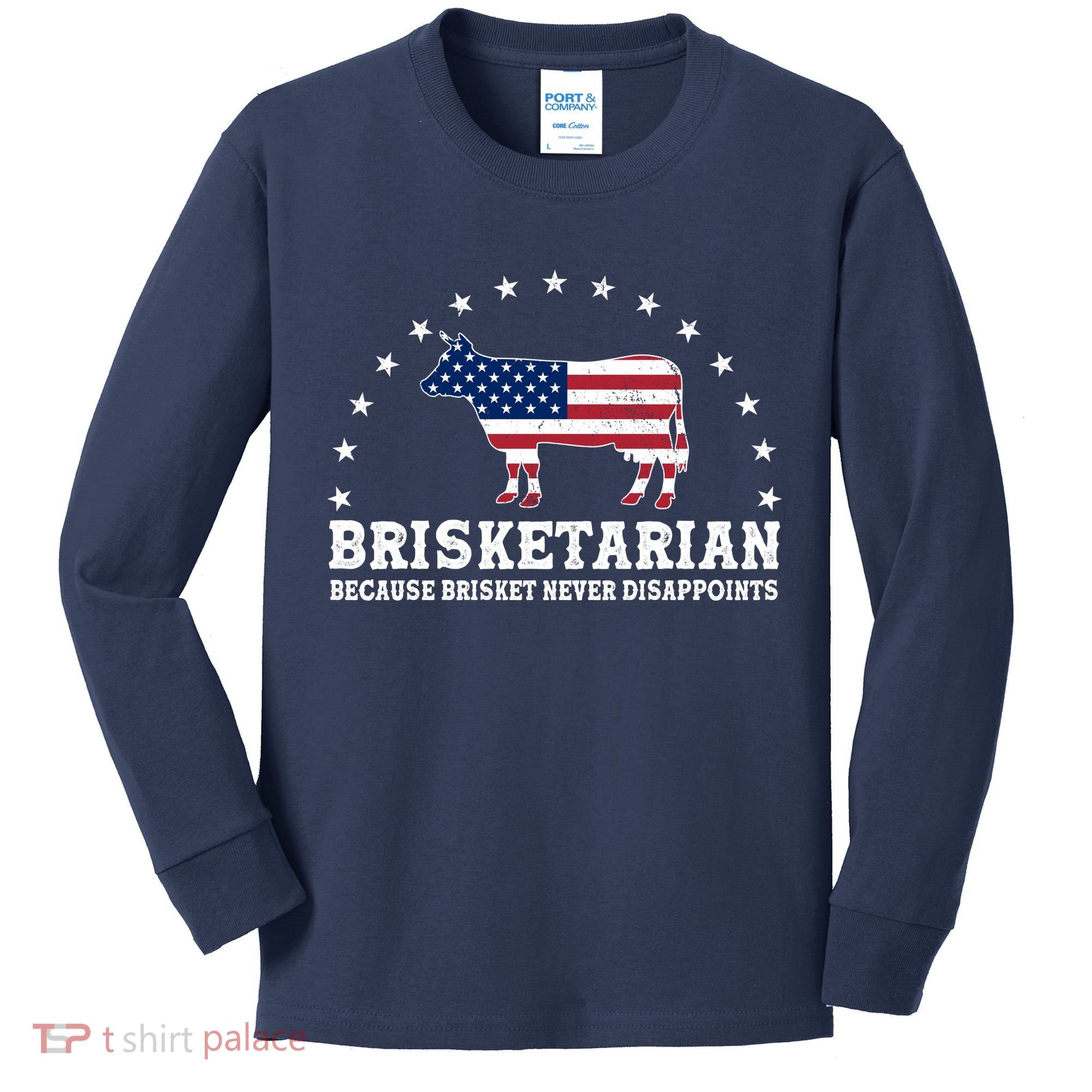 Funny Brisketarian Because Brisket Never Disappoints Kids Long Sleeve Shirt