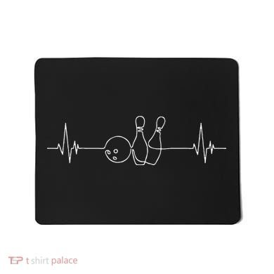 Funny Bowling  Bowler Heartbeat Tee Tenpin Bowling Mousepad