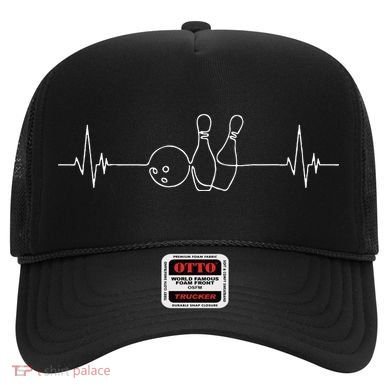 Funny Bowling  Bowler Heartbeat Tee Tenpin Bowling Hat
