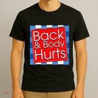 Funny Back Body Hurts Quote Workout Gym Girl T-Shirt thumb 3