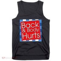 Funny Back Body Hurts Quote Workout Gym Girl Tank Top thumb 0