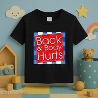 Funny Back Body Hurts Quote Workout Gym Girl Toddler T-Shirt thumb 3