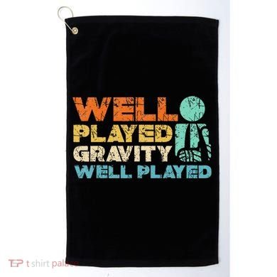 Funny Broken Bone Shoulder Elbow Well Played Gravity Golf Towel