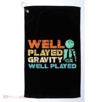 Funny Broken Bone Shoulder Elbow Well Played Gravity Golf Towel thumb 0