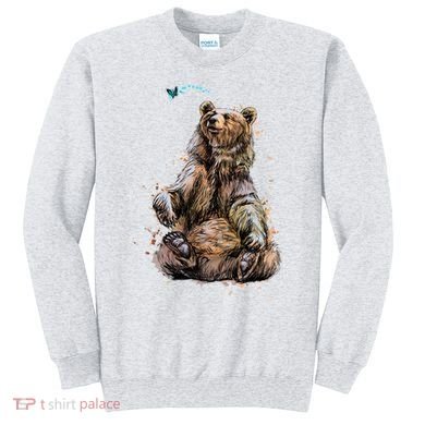 Friendly Brown Bear Sitting And Waving A Paw Sweatshirt