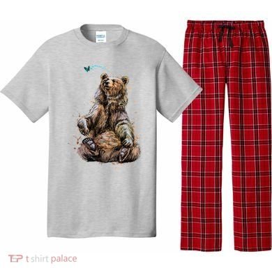 Friendly Brown Bear Sitting And Waving A Paw Pajama Set