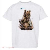Friendly Brown Bear Sitting And Waving A Paw Toddler T-Shirt thumb 0