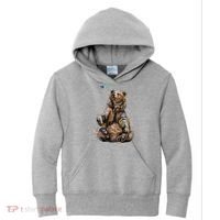 Friendly Brown Bear Sitting And Waving A Paw Kids Hoodie thumb 0