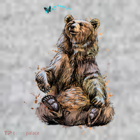 Friendly Brown Bear Sitting And Waving A Paw Kids Hoodie thumb 2
