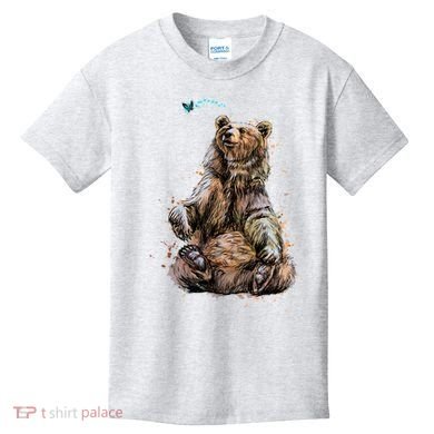 Friendly Brown Bear Sitting And Waving A Paw Kids T-Shirt