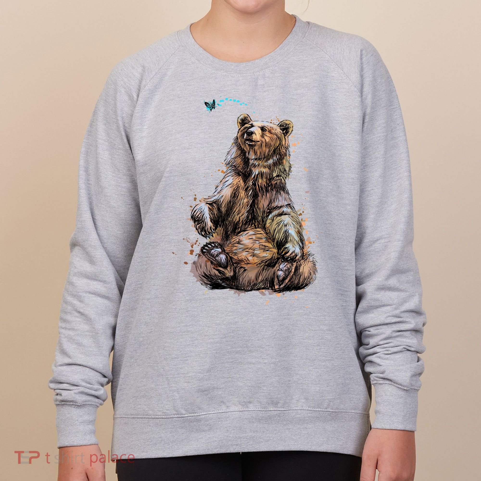Friendly Brown Bear Sitting And Waving A Paw Women's Sweatshirt