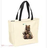 Friendly Brown Bear Sitting And Waving A Paw Tote Bag thumb 2