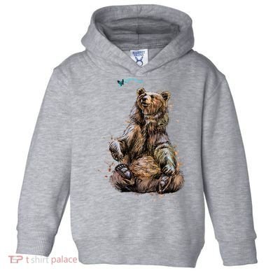 Friendly Brown Bear Sitting And Waving A Paw Toddler Hoodie