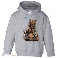 Friendly Brown Bear Sitting And Waving A Paw Toddler Hoodie thumb 0