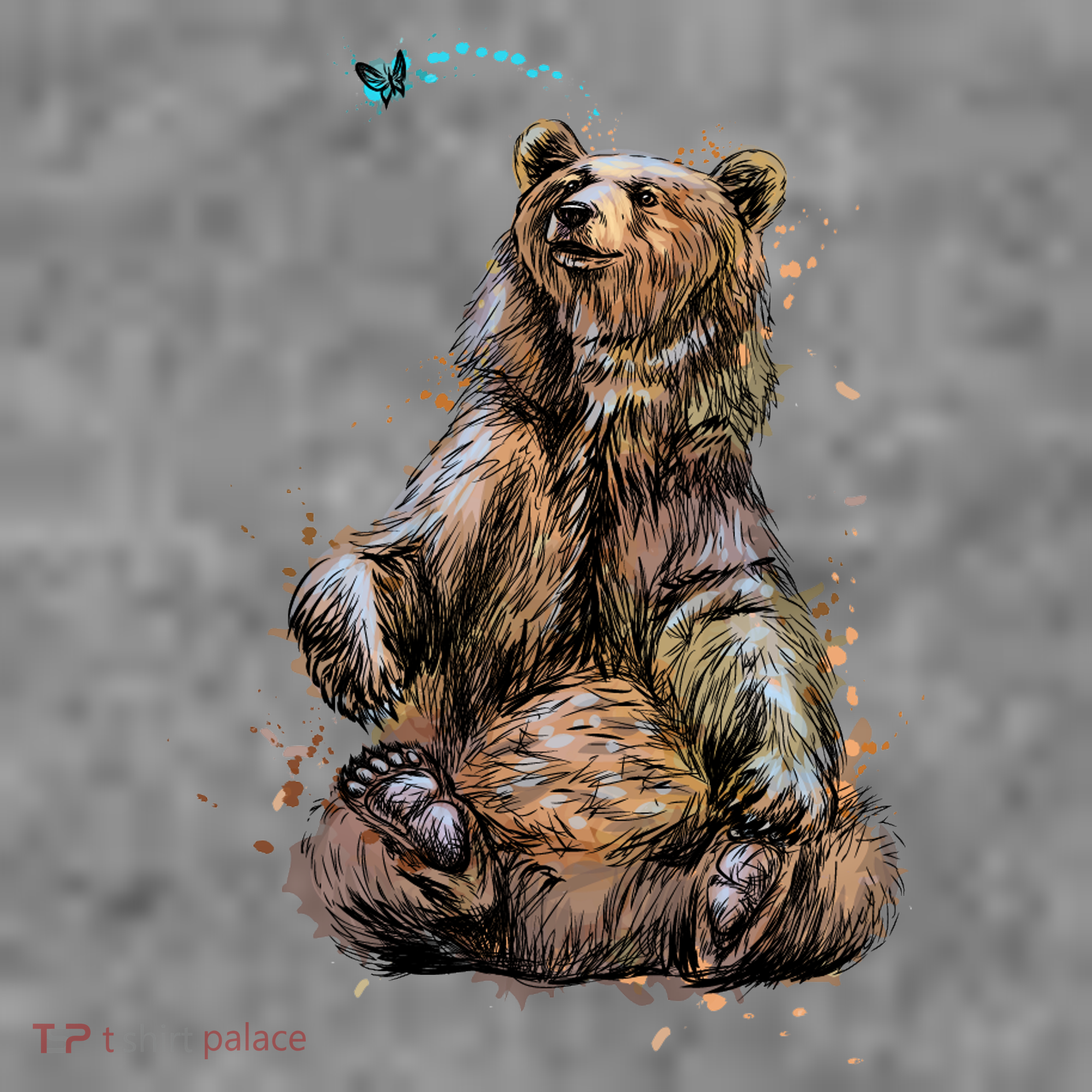 Friendly Brown Bear Sitting And Waving A Paw Toddler Hoodie