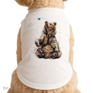 Friendly Brown Bear Sitting And Waving A Paw Doggie Tank