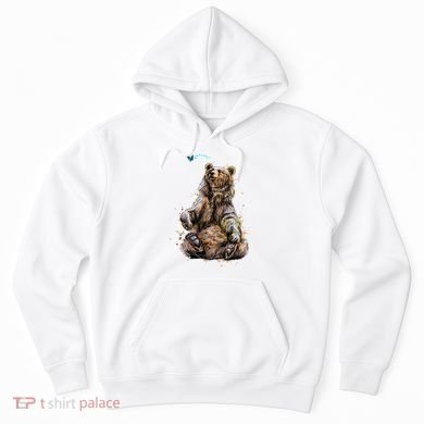 Friendly Brown Bear Sitting And Waving A Paw Hoodie