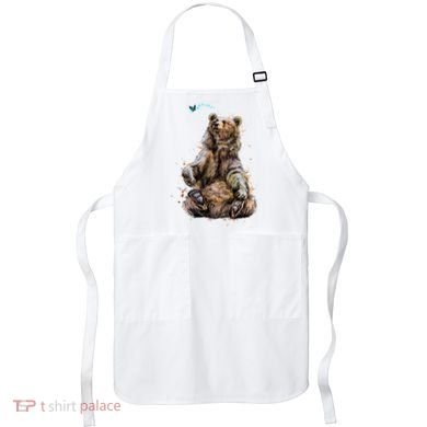 Friendly Brown Bear Sitting And Waving A Paw Apron