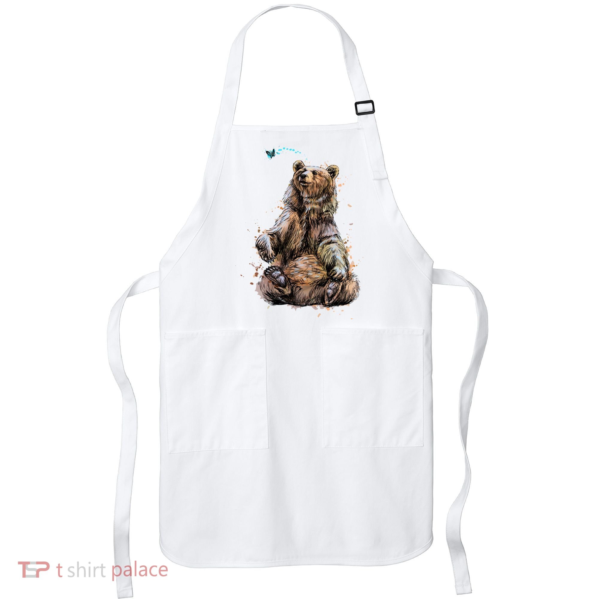 Friendly Brown Bear Sitting And Waving A Paw Apron