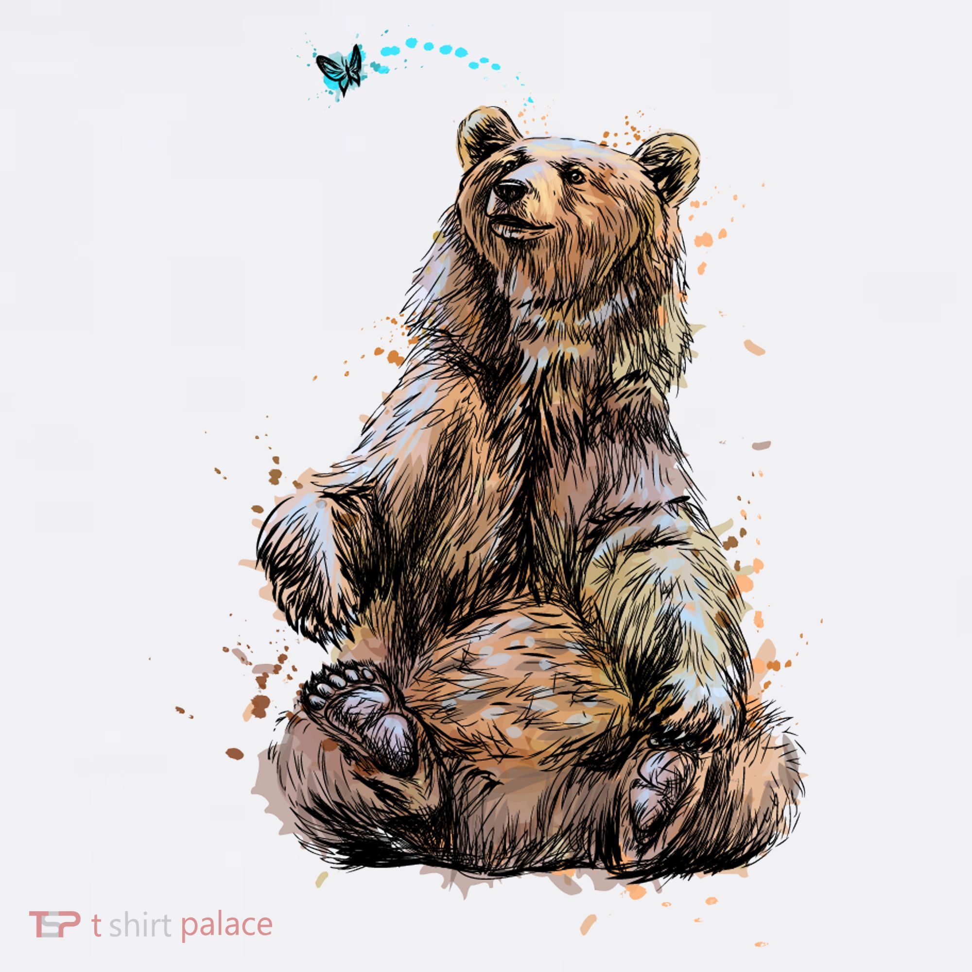 Friendly Brown Bear Sitting And Waving A Paw Apron