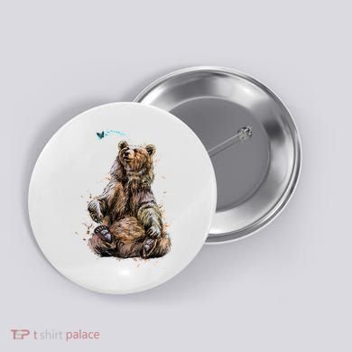 Friendly Brown Bear Sitting And Waving A Paw Button