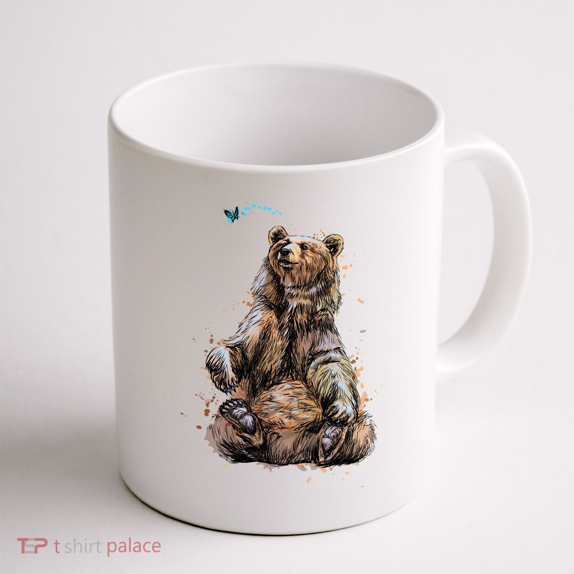 Friendly Brown Bear Sitting And Waving A Paw Coffee Mug
