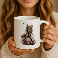 Friendly Brown Bear Sitting And Waving A Paw Coffee Mug thumb 3