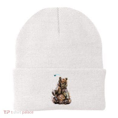 Friendly Brown Bear Sitting And Waving A Paw Beanie