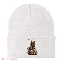 Friendly Brown Bear Sitting And Waving A Paw Beanie thumb 0