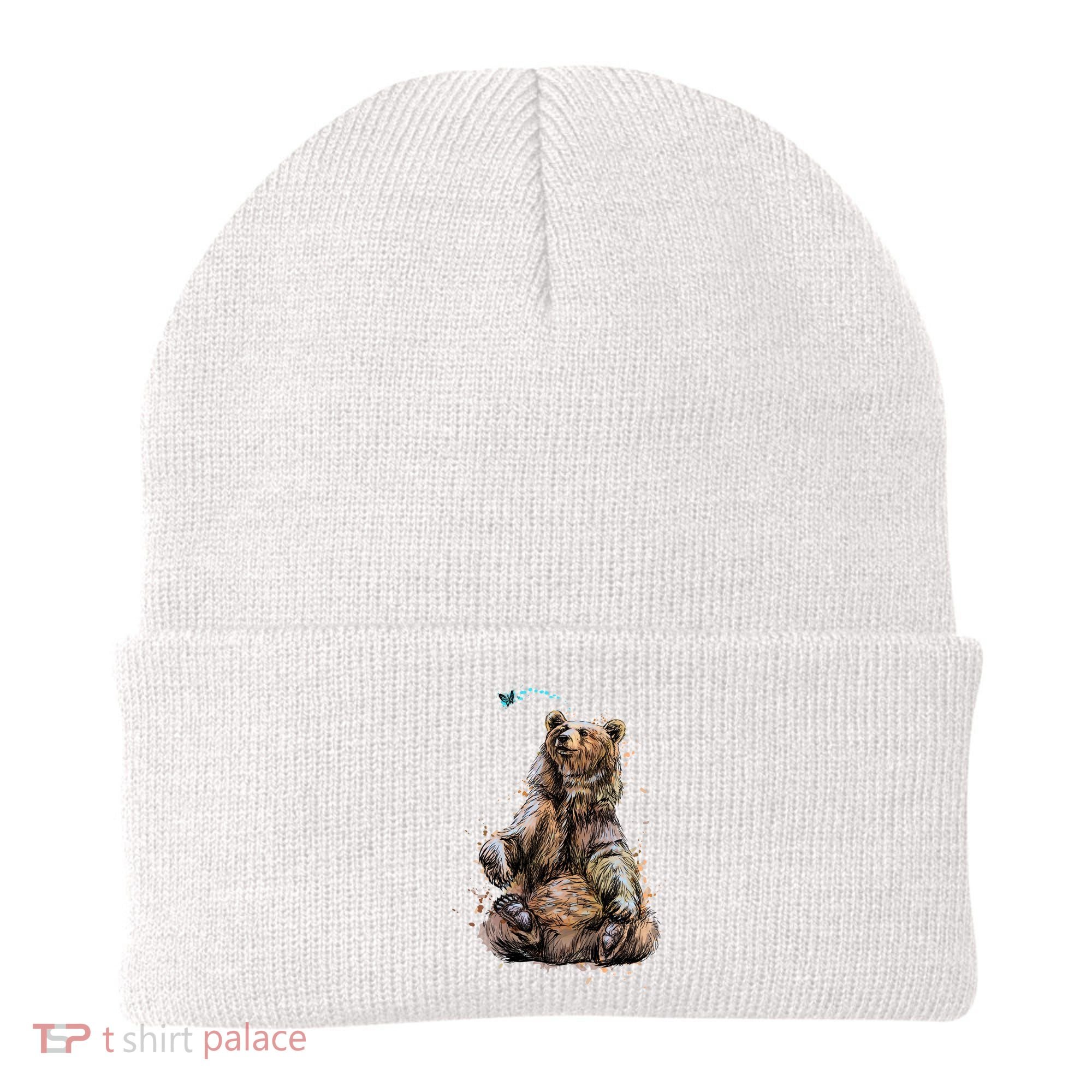 Friendly Brown Bear Sitting And Waving A Paw Beanie