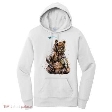 Friendly Brown Bear Sitting And Waving A Paw Women's Hoodie