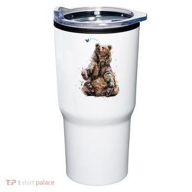 Friendly Brown Bear Sitting And Waving A Paw Tumbler