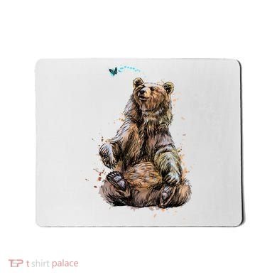 Friendly Brown Bear Sitting And Waving A Paw Mousepad