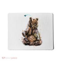 Friendly Brown Bear Sitting And Waving A Paw Mousepad thumb 0