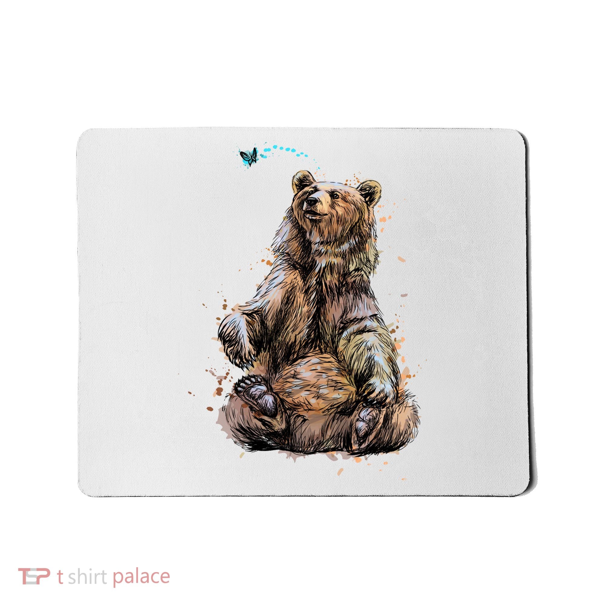 Friendly Brown Bear Sitting And Waving A Paw Mousepad