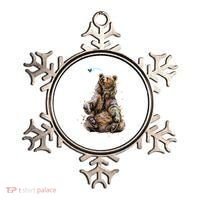Friendly Brown Bear Sitting And Waving A Paw Ornament thumb 0