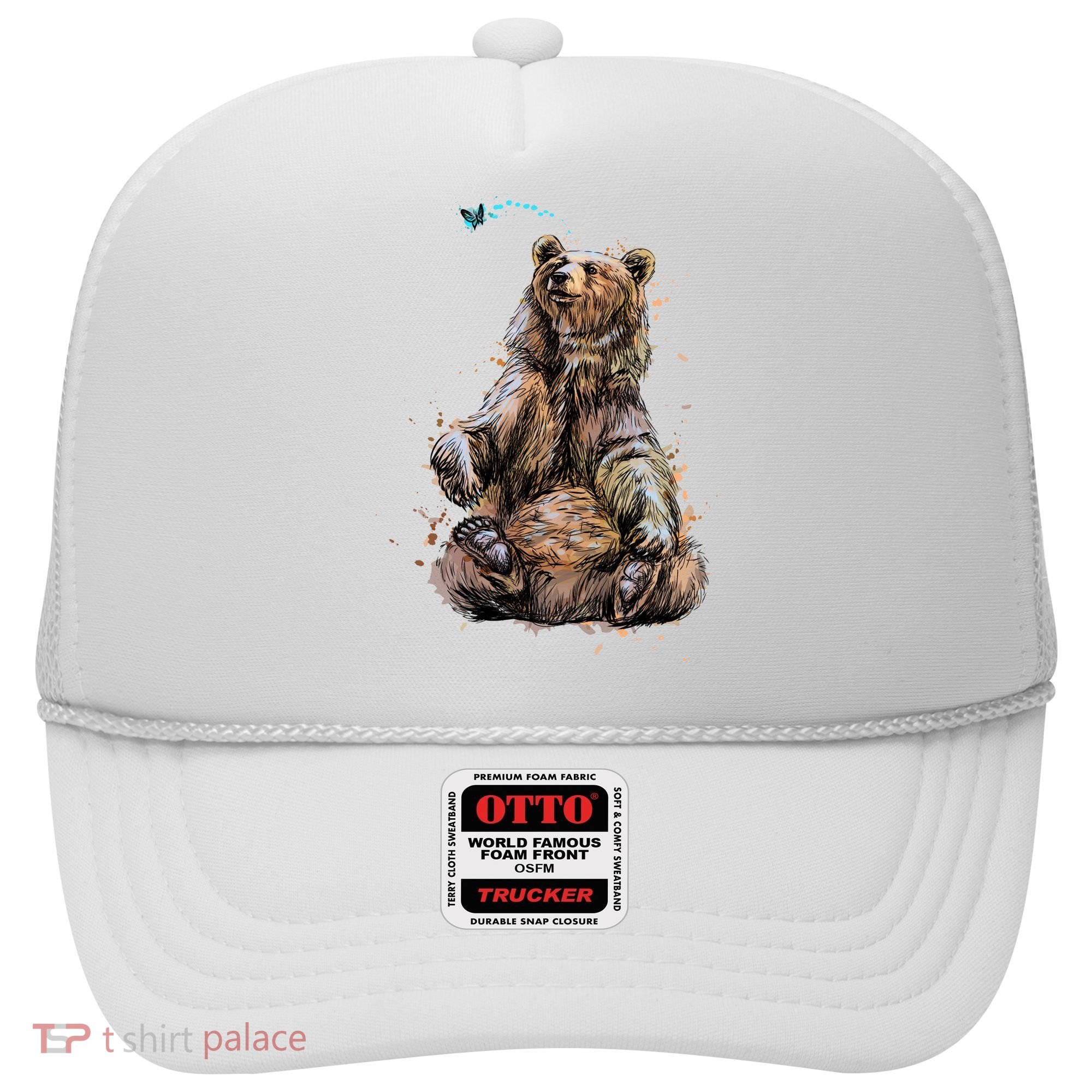 Friendly Brown Bear Sitting And Waving A Paw Hat