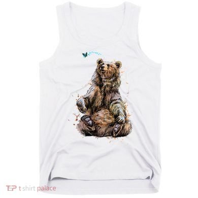Friendly Brown Bear Sitting And Waving A Paw Tank Top