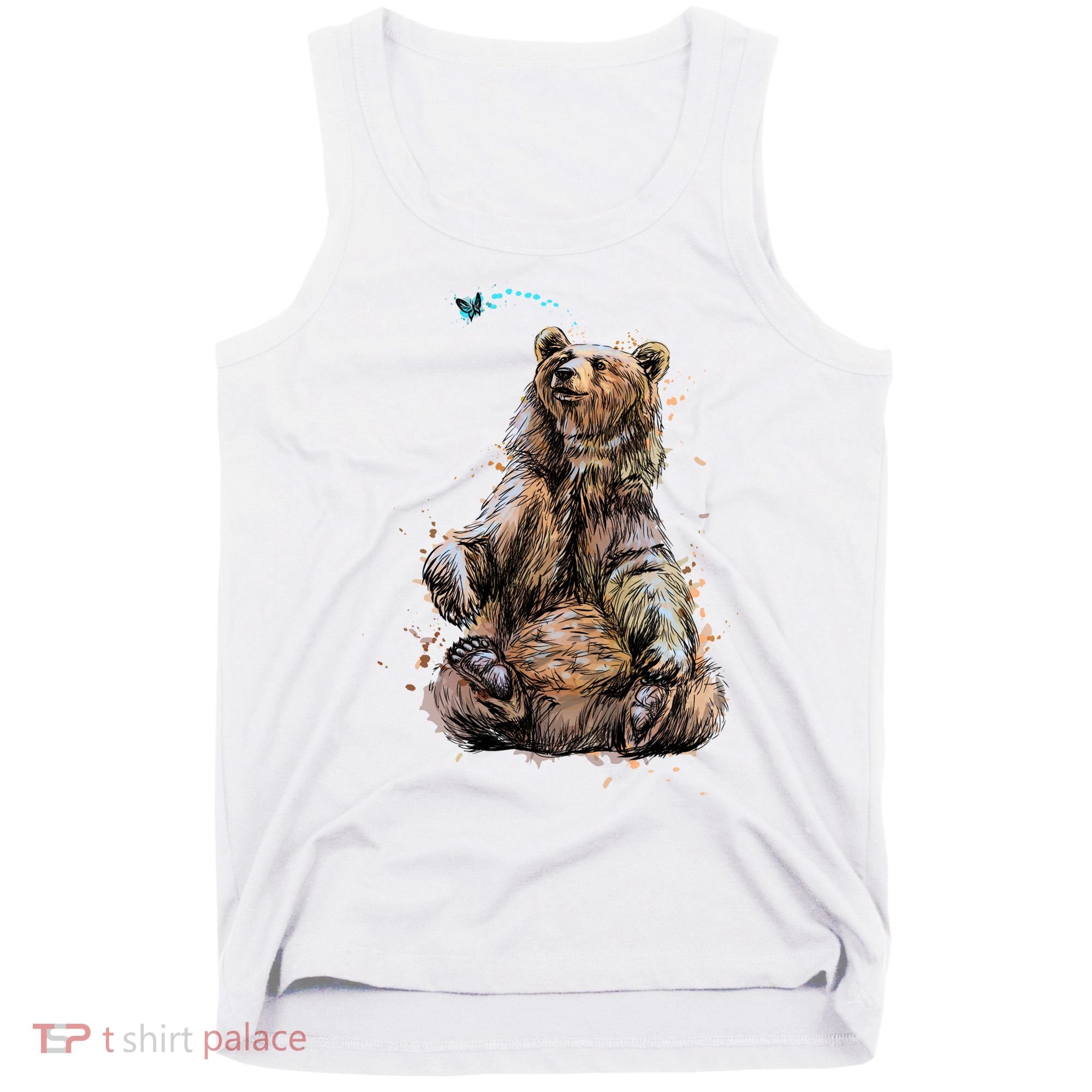 Friendly Brown Bear Sitting And Waving A Paw Tank Top
