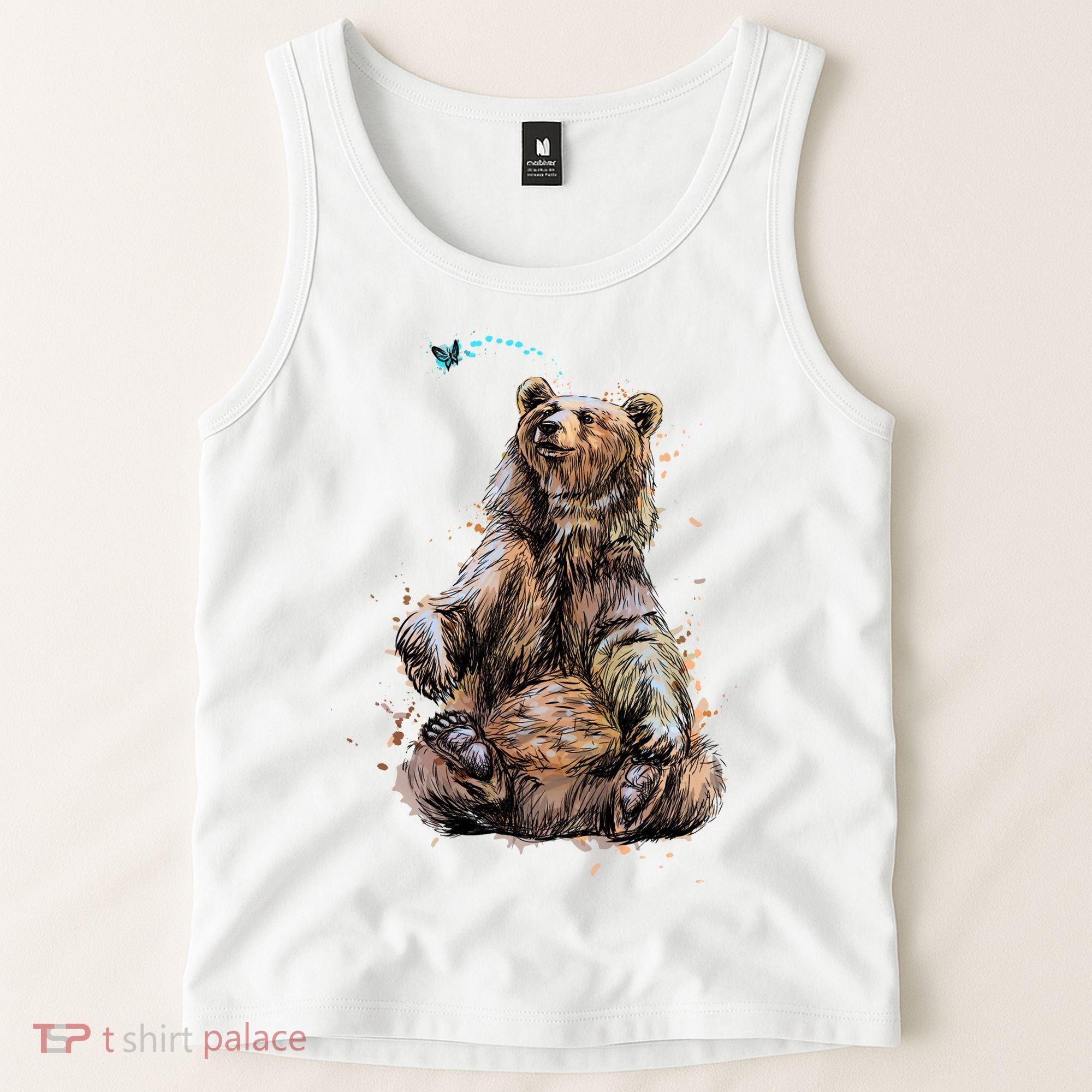 Friendly Brown Bear Sitting And Waving A Paw Tank Top