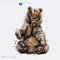 Friendly Brown Bear Sitting And Waving A Paw Tank Top thumb 6