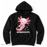 Funny Bobaxolotl Boba Tea Bubble Milk Kawaii Axolotl Anime Hoodie thumb 0