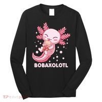 Funny Bobaxolotl Boba Tea Bubble Milk Kawaii Axolotl Anime Long Sleeve Shirt thumb 0