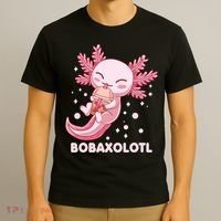 Funny Bobaxolotl Boba Tea Bubble Milk Kawaii Axolotl Anime T-Shirt thumb 3