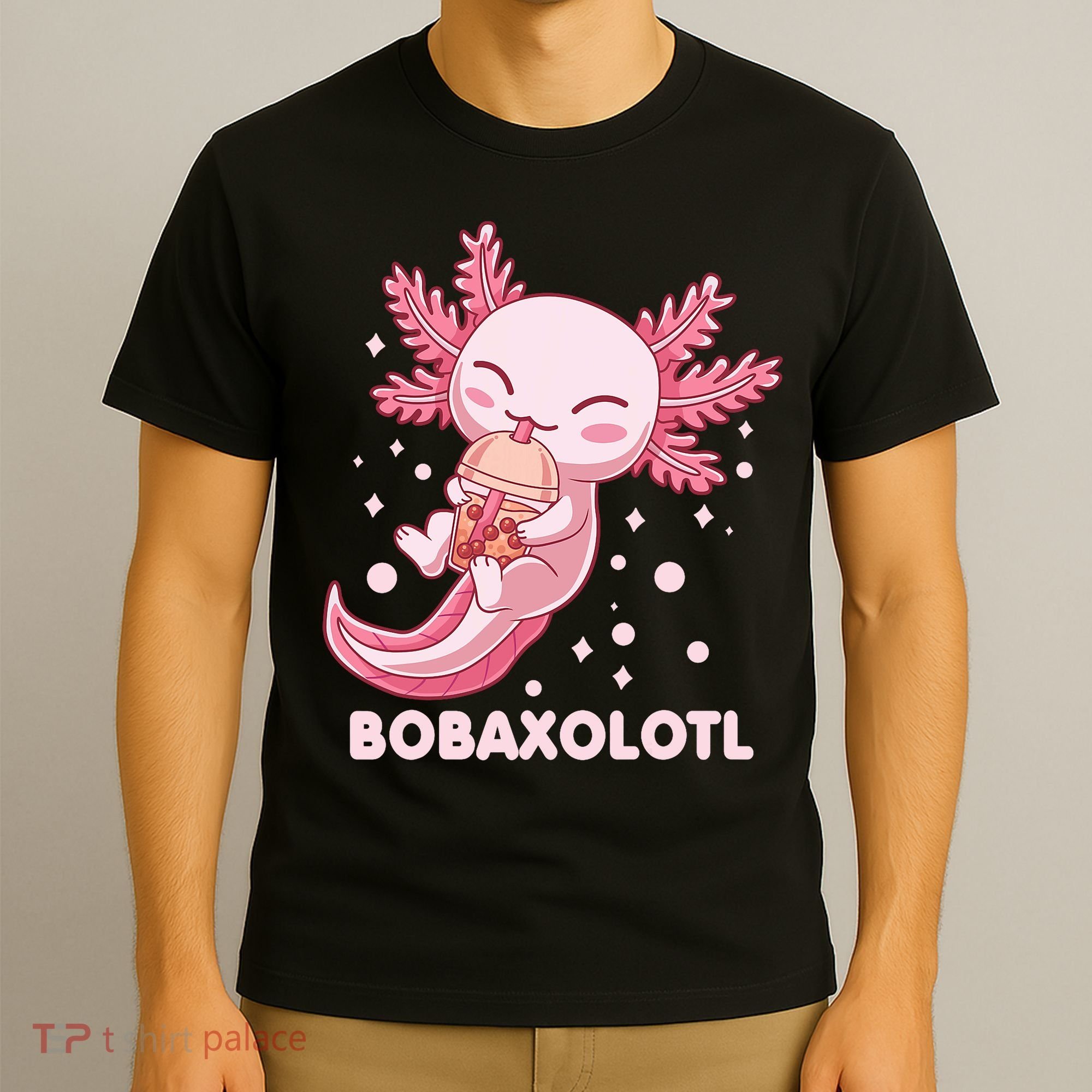 Funny Bobaxolotl Boba Tea Bubble Milk Kawaii Axolotl Anime T-Shirt