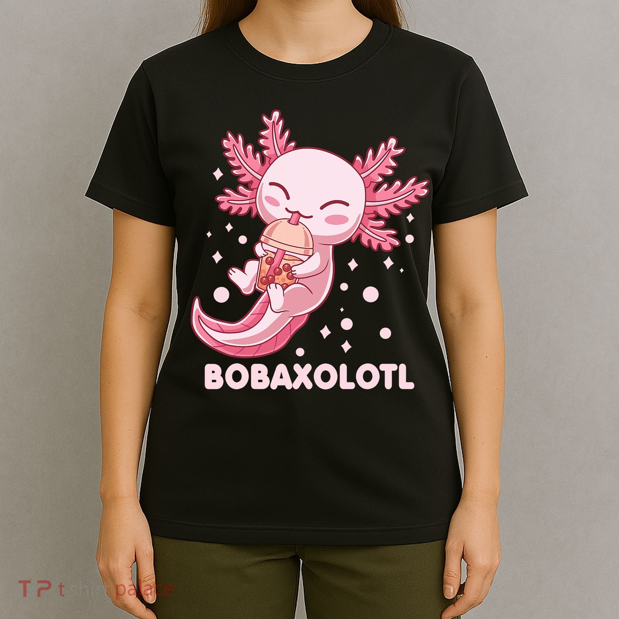 Funny Bobaxolotl Boba Tea Bubble Milk Kawaii Axolotl Anime T-Shirt