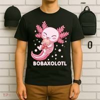 Funny Bobaxolotl Boba Tea Bubble Milk Kawaii Axolotl Anime T-Shirt thumb 6