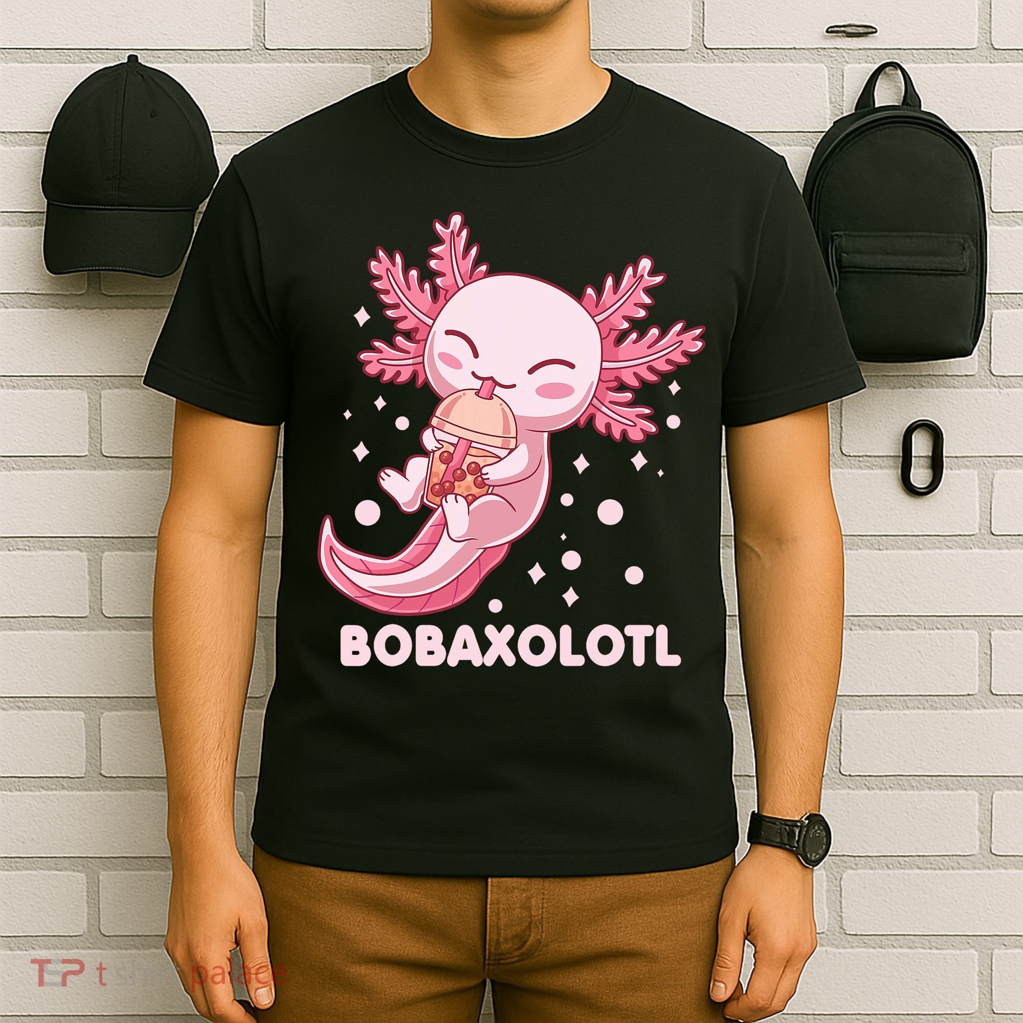 Funny Bobaxolotl Boba Tea Bubble Milk Kawaii Axolotl Anime T-Shirt