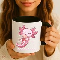 Funny Bobaxolotl Boba Tea Bubble Milk Kawaii Axolotl Anime Coffee Mug thumb 3