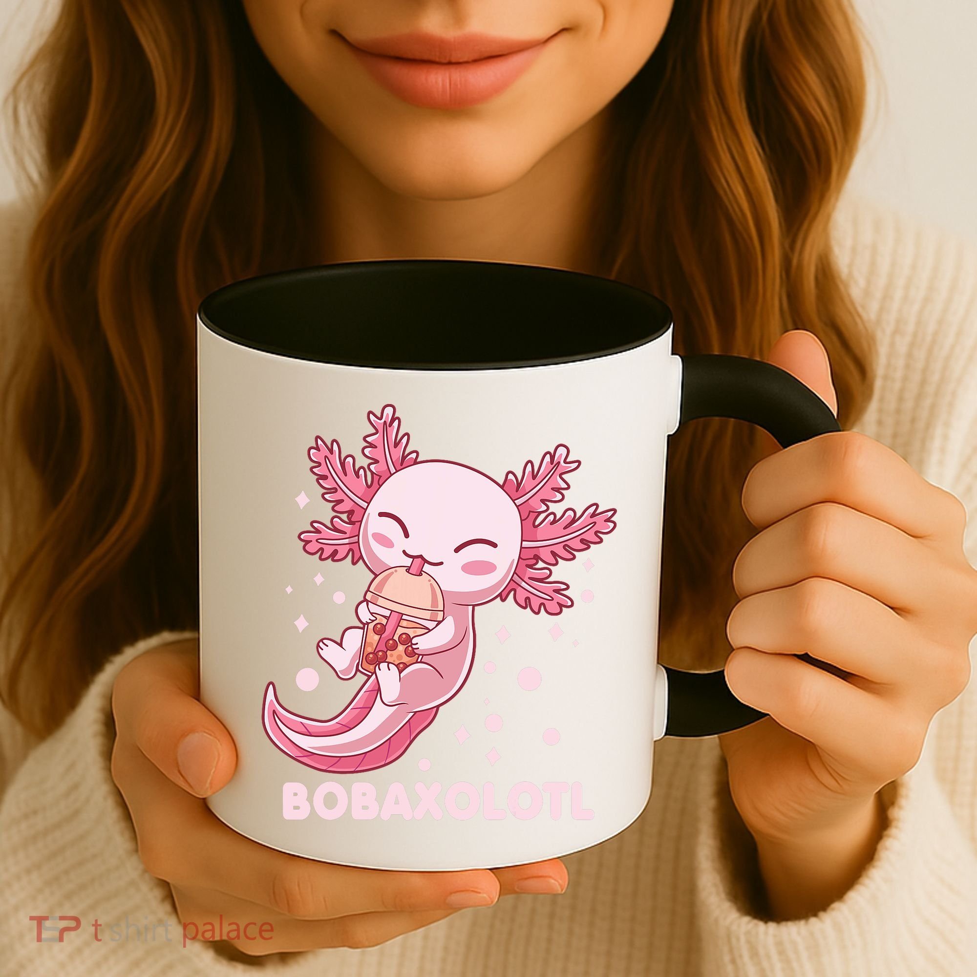 Funny Bobaxolotl Boba Tea Bubble Milk Kawaii Axolotl Anime Coffee Mug